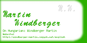 martin windberger business card